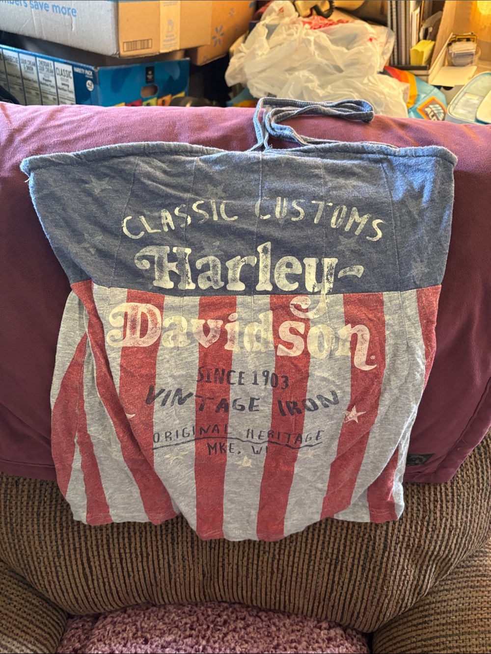 Harley-Davidson Flag Print Halter Top